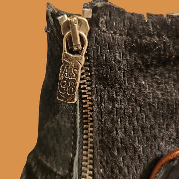 Leather Suede Biker Ankle Boots A.S.98 Airstep Sz 40 Buckle Zipper Snap Insoles - Picture 8 of 10